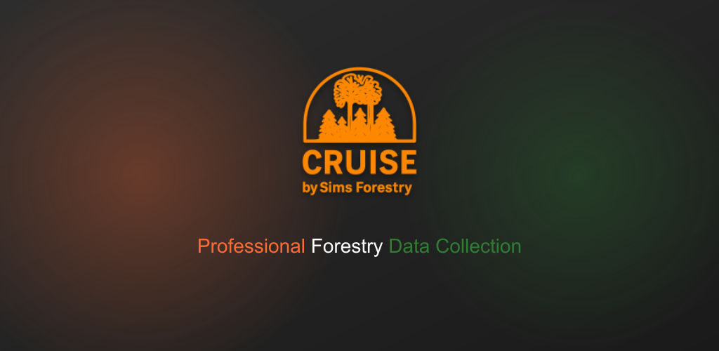 CRUISE by Sims Forestry - Professional Forestry Data Collection application logo with tree silhouette